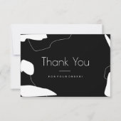 Carte de visite de Merci noir et blanc Abstrait (Devant)