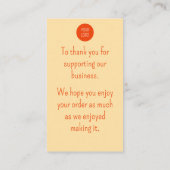 Carte de visite de Merci petit client (Dos)