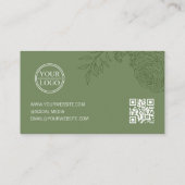 Carte de visite de Merci Ranunculus vert (Dos)