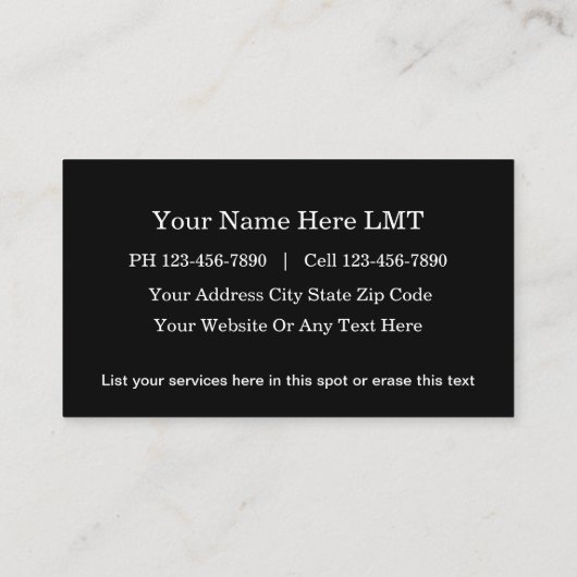 Carte de visite de message (Dos)