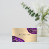 Carte de visite de métal Gold de Géode Agate (Debout devant)