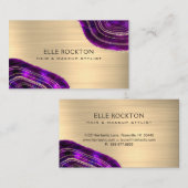 Carte de visite de métal Gold de Géode Agate (Devant / Derrière)