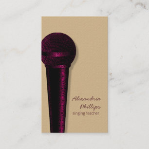 Carte de visite de microphone de damassé, rose