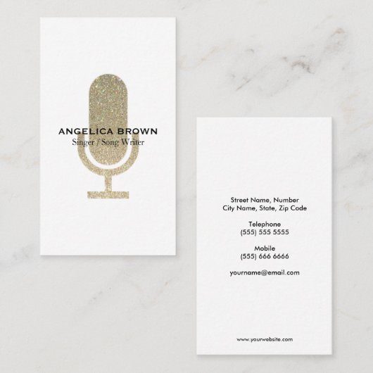 Carte de visite de microphone de parties (Devant / Derrière)