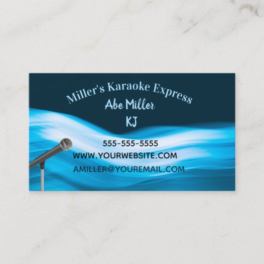 Carte de visite de microphone Karaoke Jockey (Devant)