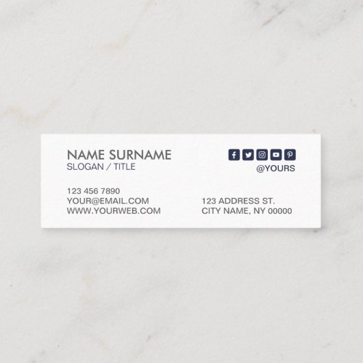 Carte de visite de MidnightBlue de cercle moderne (Dos)