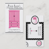 Carte de visite de mobilier rose-n-points (Devant / Derrière)