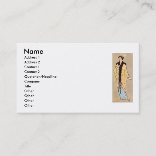 Carte de visite de mode (Devant)