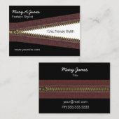 carte de visite de mode à fermeture à glissière mé (Devant / Derrière)