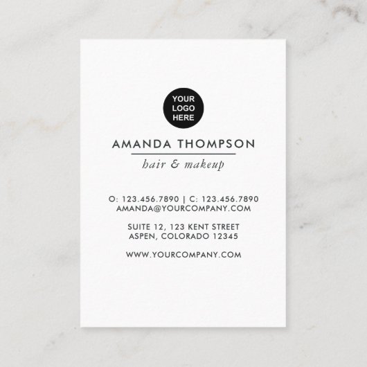 Carte de visite de mode beauté (Dos)