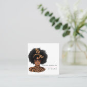 Carte de visite de mode de beauté noire (Debout devant)