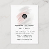 Carte de visite de mode de beauté rose chic (Dos)