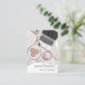 Carte de visite de mode de beauté rose chic (Debout devant)