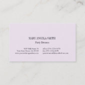 Carte de visite de mode de magasin d'ouvrière (Dos)