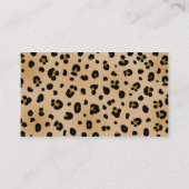 Carte de visite de mode d'empreinte de léopard (Dos)