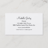 Carte de visite De Mode Et De Style (Dos)
