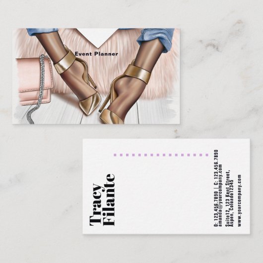 Carte de visite de mode Glam Chic (Devant / Derrière)