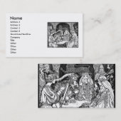 Carte de visite de mode moyen-âge (Devant / Derrière)