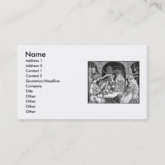 Carte de visite de mode moyen-âge (Devant)