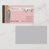 Carte de visite de mode [rose/brun] - customisé (Devant / Derrière)