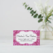 Carte de visite de mode rose Parties scintillant (Debout devant)