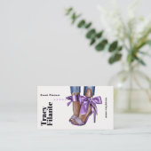 Carte de visite de mode violette Glam Chic (Debout devant)
