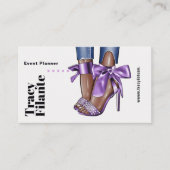 Carte de visite de mode violette Glam Chic (Devant)