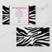 Carte de visite de mode Zebra Print / Pink Fashion (Devant / Derrière)