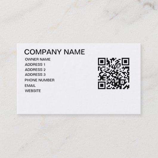 CARTE DE VISITE DE MODÈLE DE MAGASIN DE CODE DE QR (Devant)