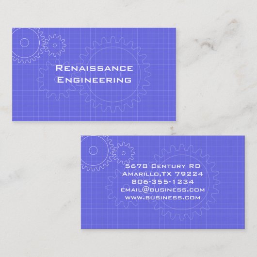 Carte de visite de modèle de vitesses (Devant / Derrière)