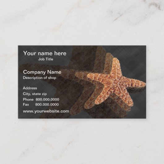 Carte de visite de modèle d'étoiles de mer (Devant)