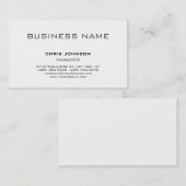 Carte de visite de Modern Classic White Manager (Devant / Derrière)