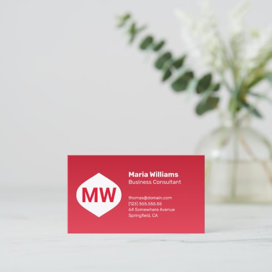 Carte de visite de Monogram Red Gradient Company (Debout devant)