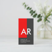 Carte de visite de Monogram Red Grey Consultant (Debout devant)