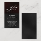 Carte de visite de Monogram Red Grey Consultant (Devant / Derrière)