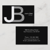 Carte de visite de monogramme (Devant / Derrière)