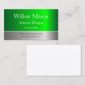 Carte de visite de monogramme à huile verte et aci (Devant / Derrière)