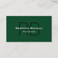 Carte de visite de monogramme à la mode Forest Gre