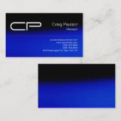 Carte de visite de Monogramme à tendance bleue noi (Devant / Derrière)