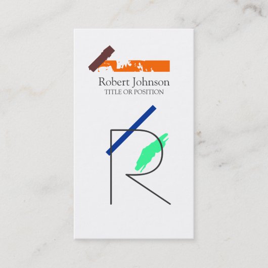 Carte de visite de monogramme artistique (Devant)