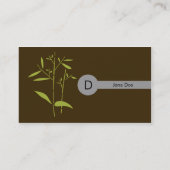 Carte de visite de monogramme - bambou (Dos)