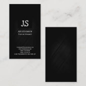 Carte de visite de Monogramme Black Grey Consultan (Devant / Derrière)