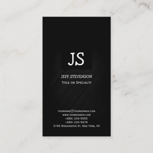 Carte de visite de Monogramme Black Grey Consultan (Devant)