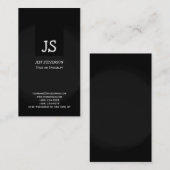 Carte de visite de Monogramme Black Grey Consultan (Devant / Derrière)