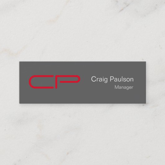 Carte de visite de Monogramme blanc blanc gris pâl (Devant)