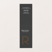 Carte de visite de monogramme blanc gris orange él (Extérieur déplié)