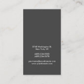 Carte de visite de monogramme blanc gris orange él (Dos)