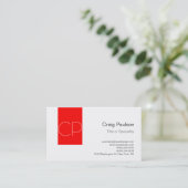 Carte de visite de monogramme blanc simple à bande (Debout devant)