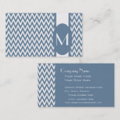 Carte de visite de monogramme Chevron Gray (Devant / Derrière)