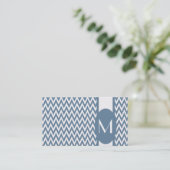 Carte de visite de monogramme Chevron Gray (Debout devant)